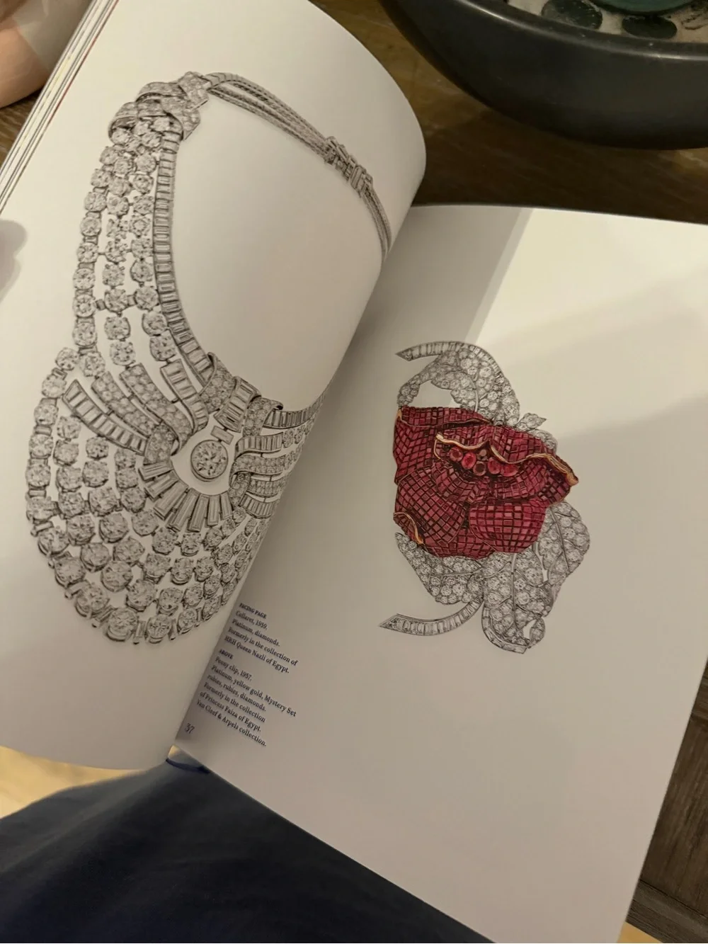 Van Cleef & Arpels White Book with Blue Title and Red Illustration